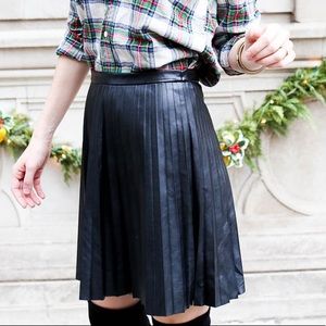 J.Crew faux leather pleat mini skirt